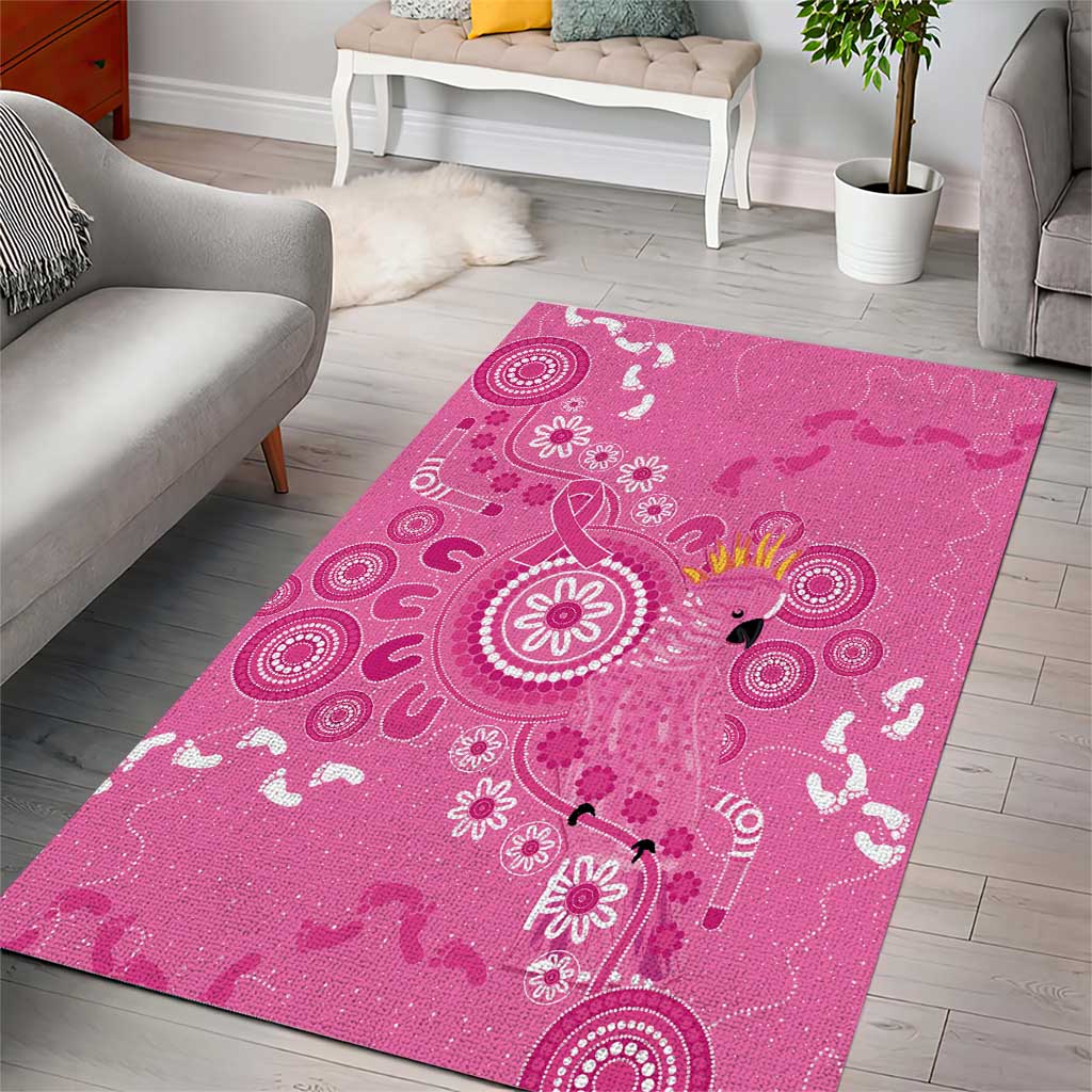 Pink Ribbon Australia Area Rug Breast Cancer Awareness Aboriginal Cacatua leadbeateri - Aussie Hoodie