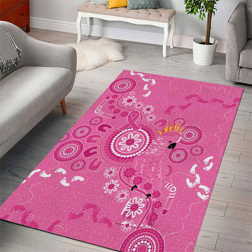 Pink Ribbon Australia Area Rug Breast Cancer Awareness Aboriginal Cacatua leadbeateri - Aussie Hoodie