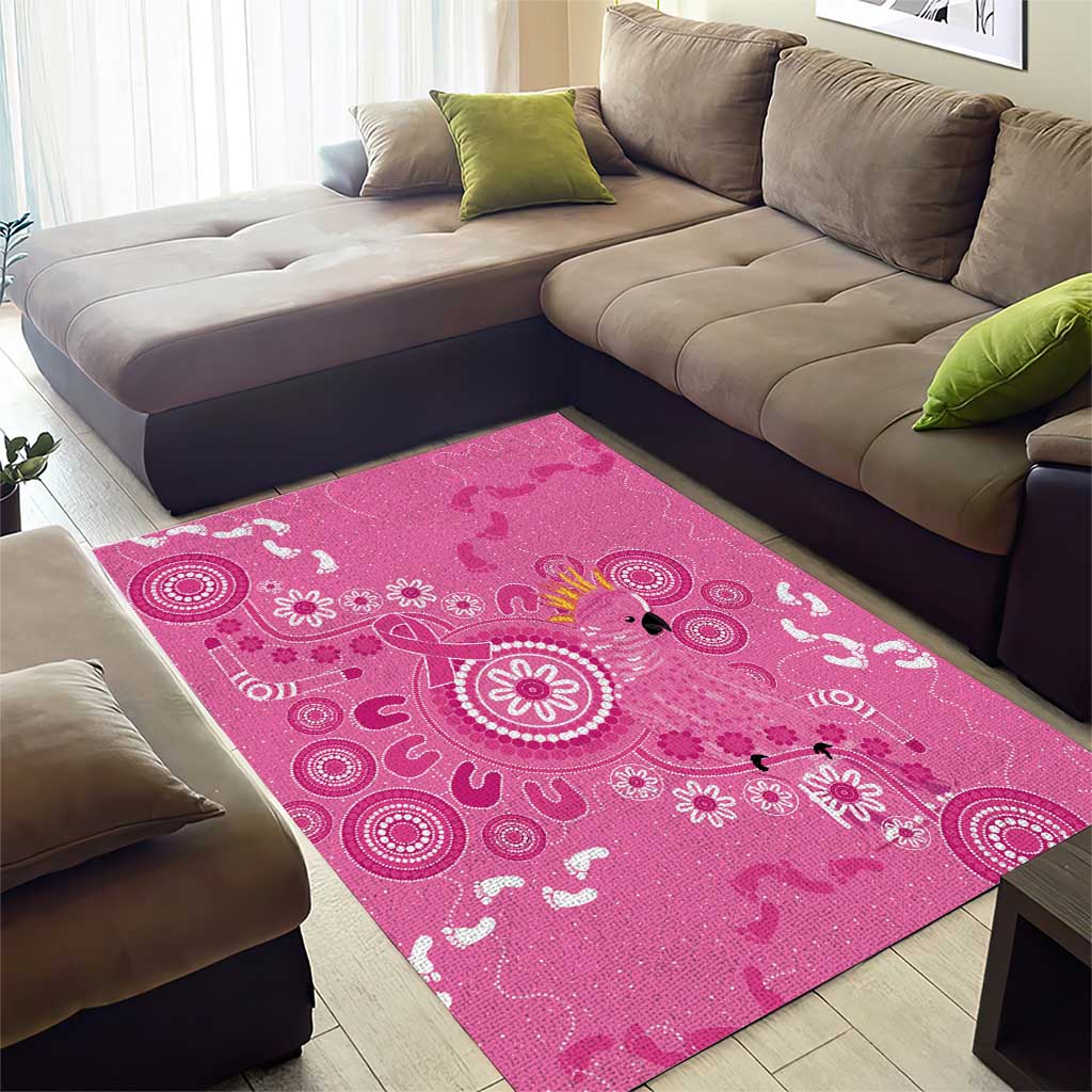Pink Ribbon Australia Area Rug Breast Cancer Awareness Aboriginal Cacatua leadbeateri - Aussie Hoodie