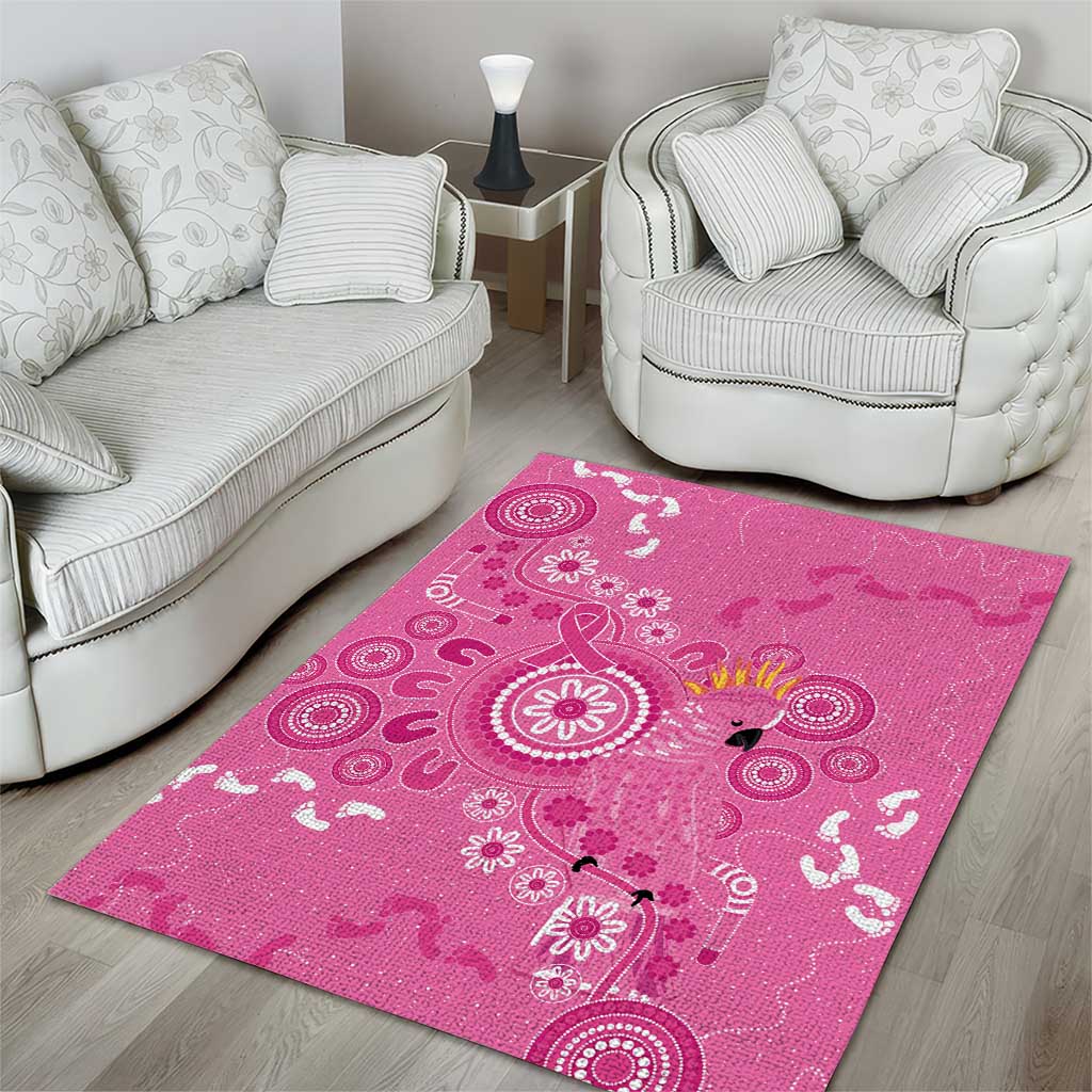 Pink Ribbon Australia Area Rug Breast Cancer Awareness Aboriginal Cacatua leadbeateri - Aussie Hoodie