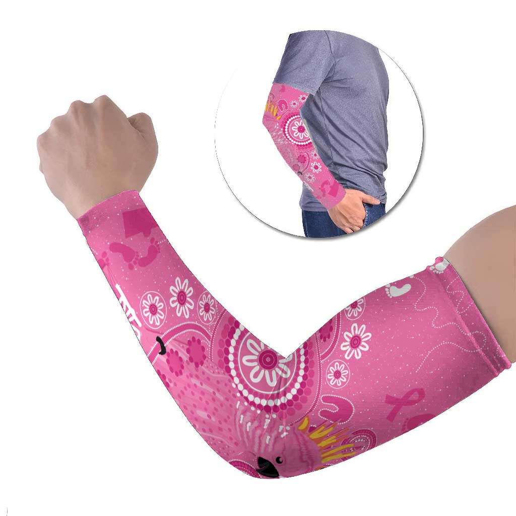 Pink Ribbon Australia Arm Sleeves Breast Cancer Awareness Aboriginal Cacatua leadbeateri - Aussie Hoodie