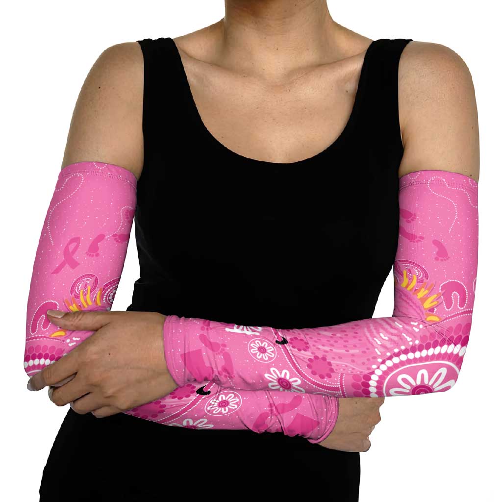 Pink Ribbon Australia Arm Sleeves Breast Cancer Awareness Aboriginal Cacatua leadbeateri - Aussie Hoodie