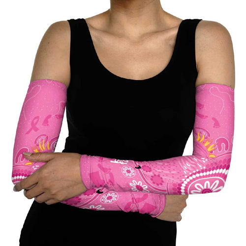 Pink Ribbon Australia Arm Sleeves Breast Cancer Awareness Aboriginal Cacatua leadbeateri - Aussie Hoodie