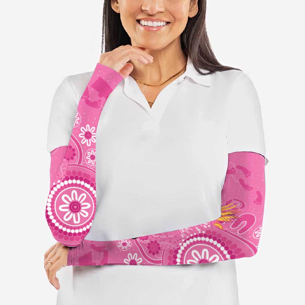 Pink Ribbon Australia Arm Sleeves Breast Cancer Awareness Aboriginal Cacatua leadbeateri - Aussie Hoodie