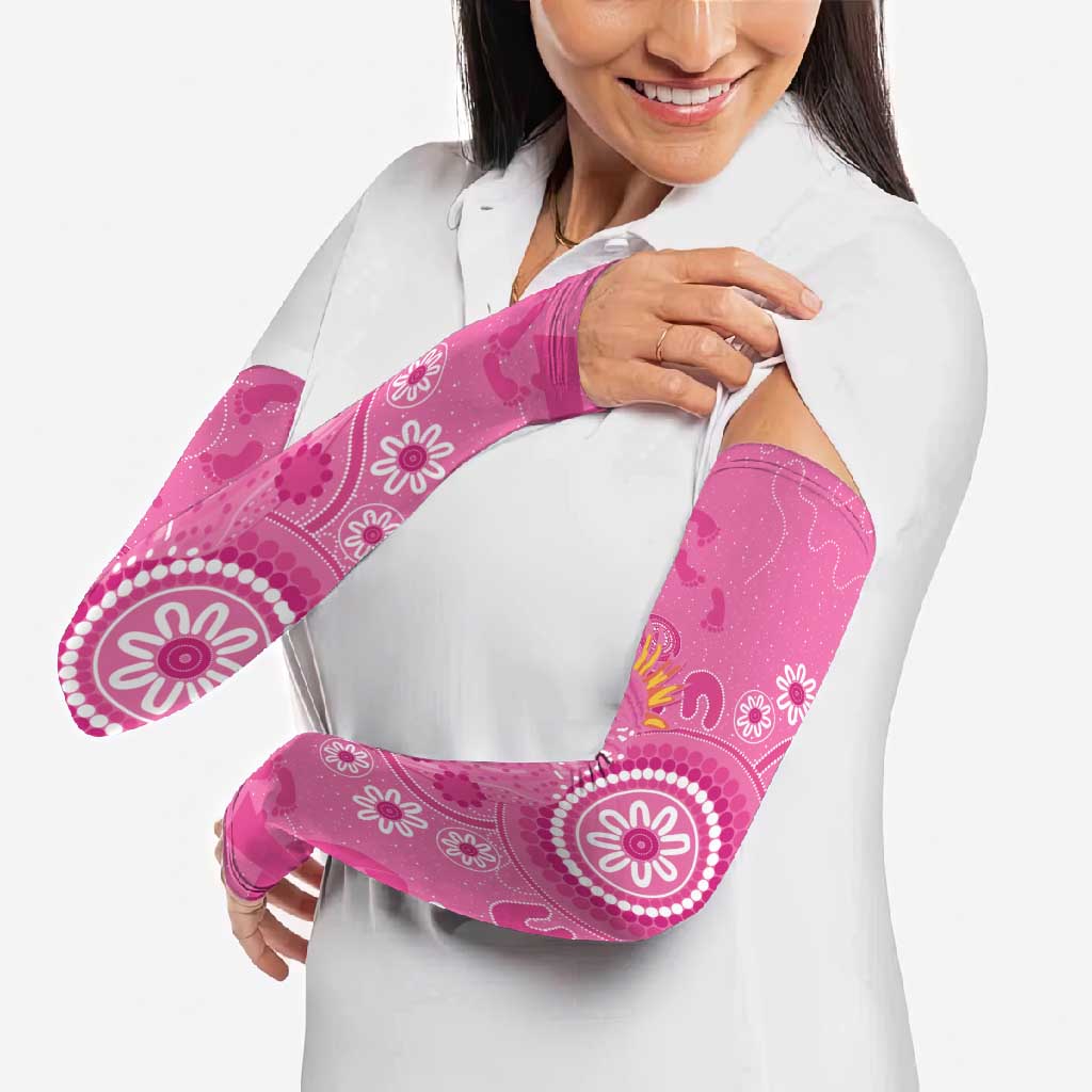 Pink Ribbon Australia Arm Sleeves Breast Cancer Awareness Aboriginal Cacatua leadbeateri - Aussie Hoodie