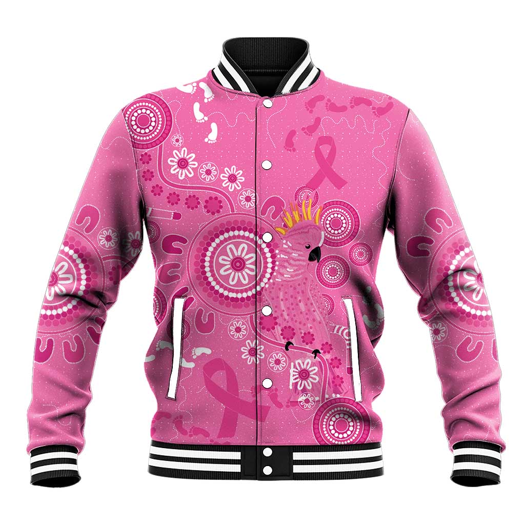 Pink Ribbon Australia Baseball Jacket Breast Cancer Awareness Aboriginal Cacatua leadbeateri - Aussie Hoodie