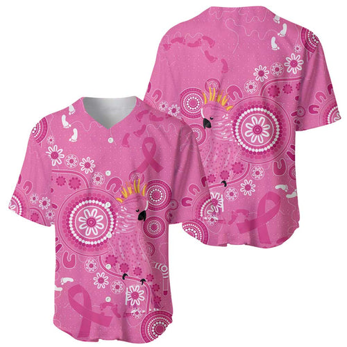 Pink Ribbon Australia Baseball Jersey Breast Cancer Awareness Aboriginal Cacatua leadbeateri - Aussie Hoodie