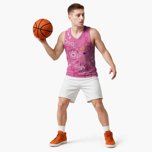 Pink Ribbon Australia Basketball Jersey Breast Cancer Awareness Aboriginal Cacatua leadbeateri - Aussie Hoodie