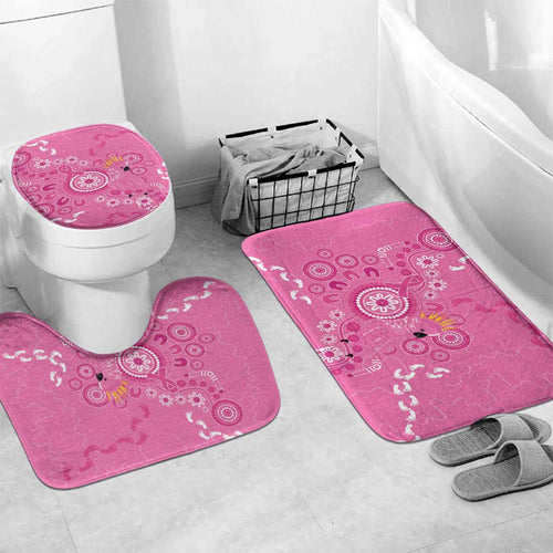 Pink Ribbon Australia Bathroom Set Breast Cancer Awareness Aboriginal Cacatua leadbeateri - Aussie Hoodie
