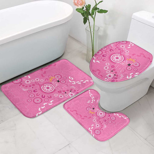 Pink Ribbon Australia Bathroom Set Breast Cancer Awareness Aboriginal Cacatua leadbeateri - Aussie Hoodie