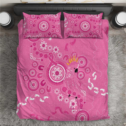 Pink Ribbon Australia Bedding Set Breast Cancer Awareness Aboriginal Cacatua leadbeateri - Aussie Hoodie