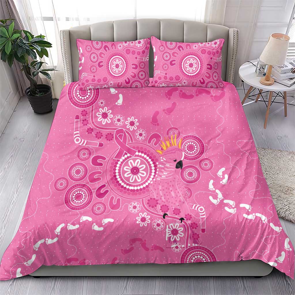 Pink Ribbon Australia Bedding Set Breast Cancer Awareness Aboriginal Cacatua leadbeateri - Aussie Hoodie