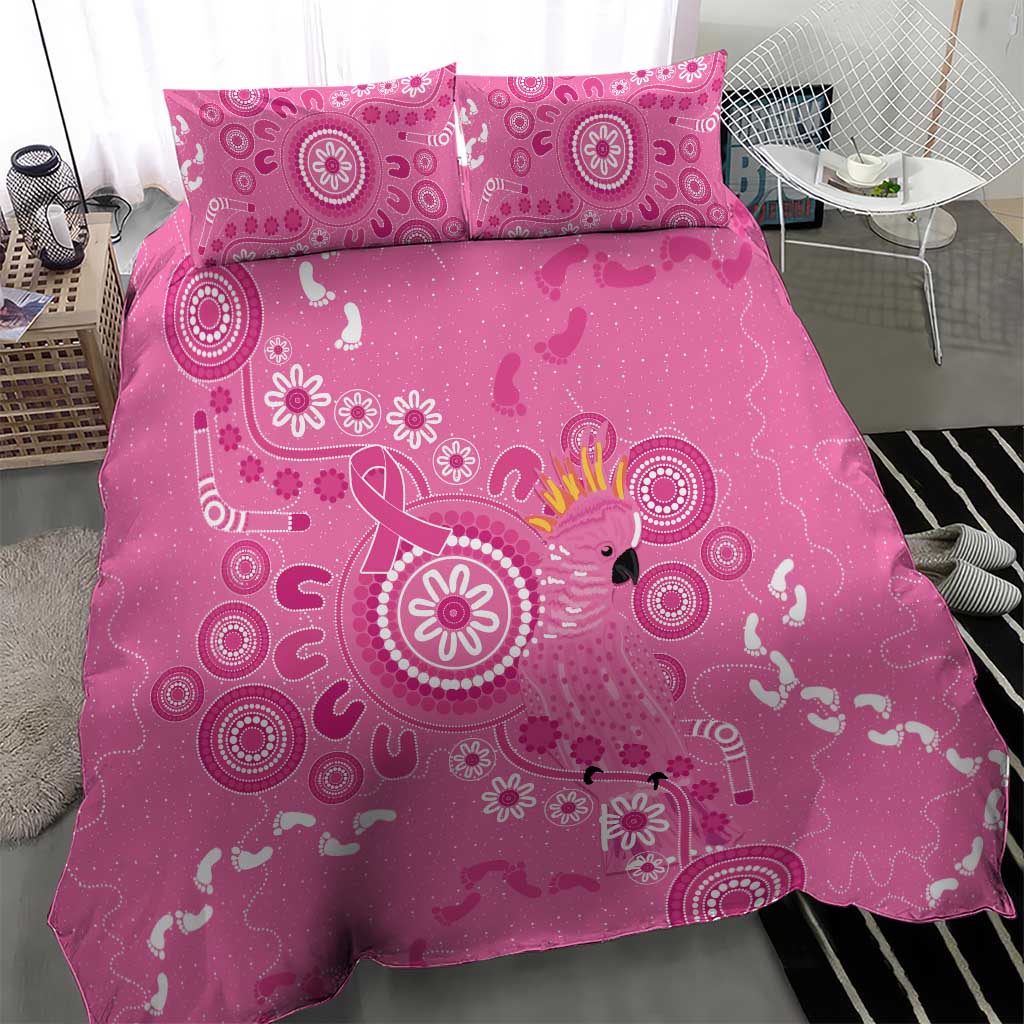Pink Ribbon Australia Bedding Set Breast Cancer Awareness Aboriginal Cacatua leadbeateri - Aussie Hoodie