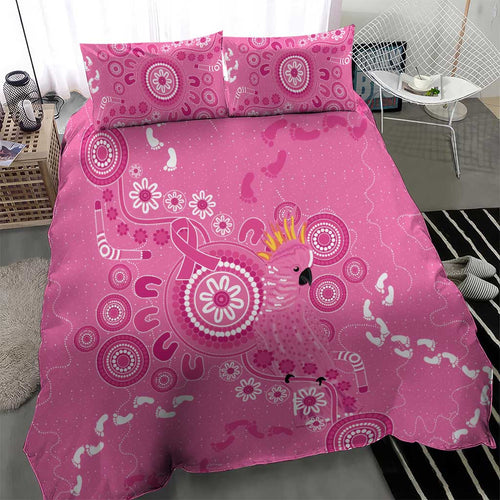 Pink Ribbon Australia Bedding Set Breast Cancer Awareness Aboriginal Cacatua leadbeateri - Aussie Hoodie