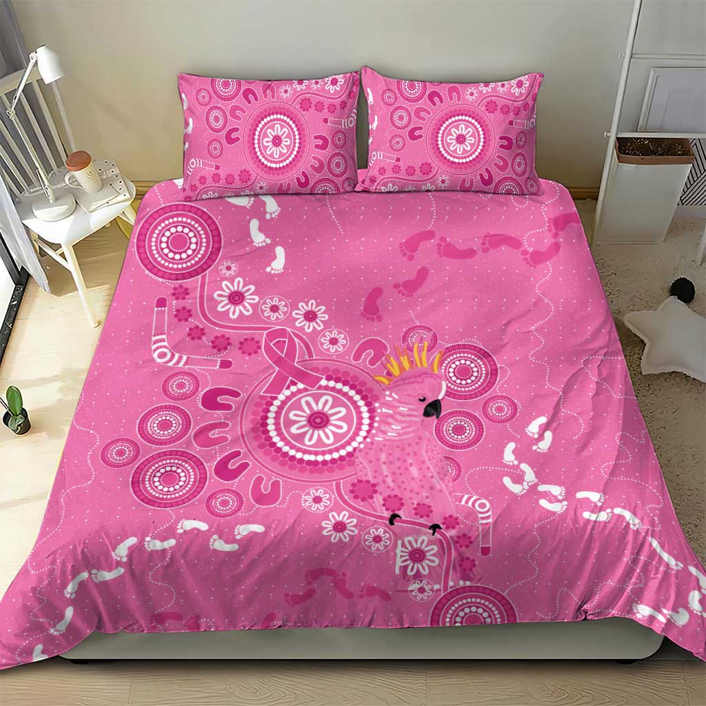 Pink Ribbon Australia Bedding Set Breast Cancer Awareness Aboriginal Cacatua leadbeateri - Aussie Hoodie