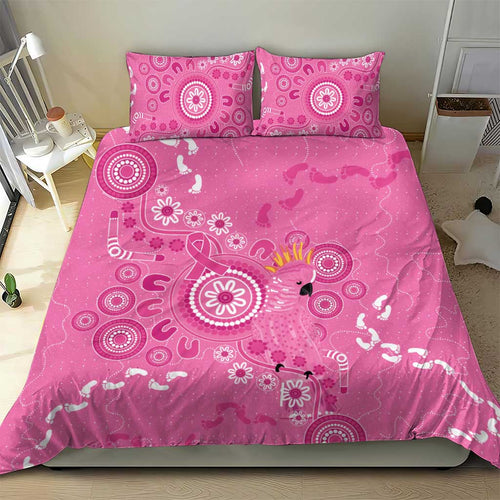 Pink Ribbon Australia Bedding Set Breast Cancer Awareness Aboriginal Cacatua leadbeateri - Aussie Hoodie