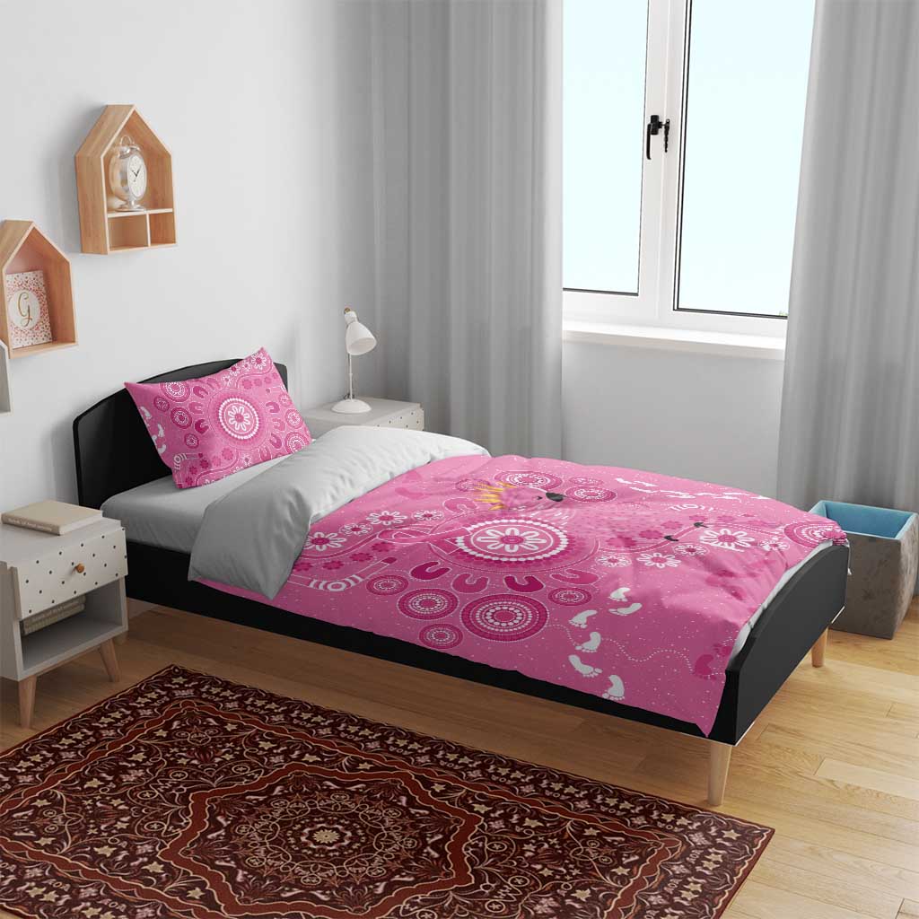 Pink Ribbon Australia Bedding Set Breast Cancer Awareness Aboriginal Cacatua leadbeateri - Aussie Hoodie