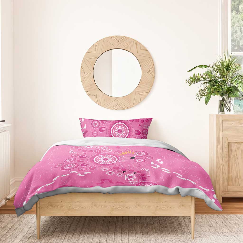 Pink Ribbon Australia Bedding Set Breast Cancer Awareness Aboriginal Cacatua leadbeateri - Aussie Hoodie