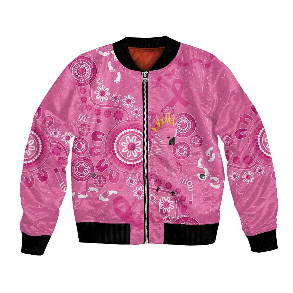 Pink Ribbon Australia Bomber Jacket Breast Cancer Awareness Aboriginal Cacatua leadbeateri - Aussie Hoodie