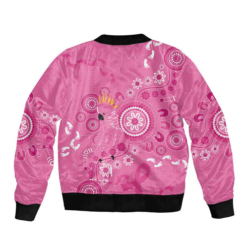 Pink Ribbon Australia Bomber Jacket Breast Cancer Awareness Aboriginal Cacatua leadbeateri - Aussie Hoodie