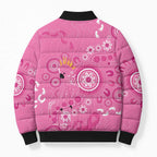 Pink Ribbon Australia Bomber Puffer Jacket Breast Cancer Awareness Aboriginal Cacatua leadbeateri - Aussie Hoodie