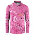 Pink Ribbon Australia Button Sweatshirt Breast Cancer Awareness Aboriginal Cacatua leadbeateri - Aussie Hoodie