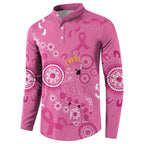 Pink Ribbon Australia Button Sweatshirt Breast Cancer Awareness Aboriginal Cacatua leadbeateri - Aussie Hoodie