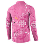 Pink Ribbon Australia Button Sweatshirt Breast Cancer Awareness Aboriginal Cacatua leadbeateri - Aussie Hoodie