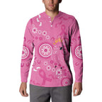 Pink Ribbon Australia Button Sweatshirt Breast Cancer Awareness Aboriginal Cacatua leadbeateri - Aussie Hoodie