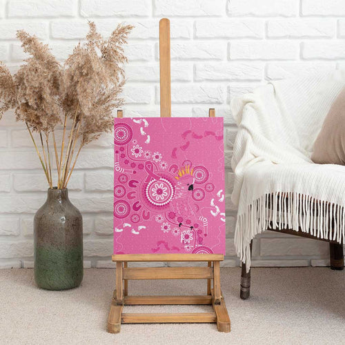 Pink Ribbon Australia Canvas Wall Art Breast Cancer Awareness Aboriginal Cacatua leadbeateri - Aussie Hoodie