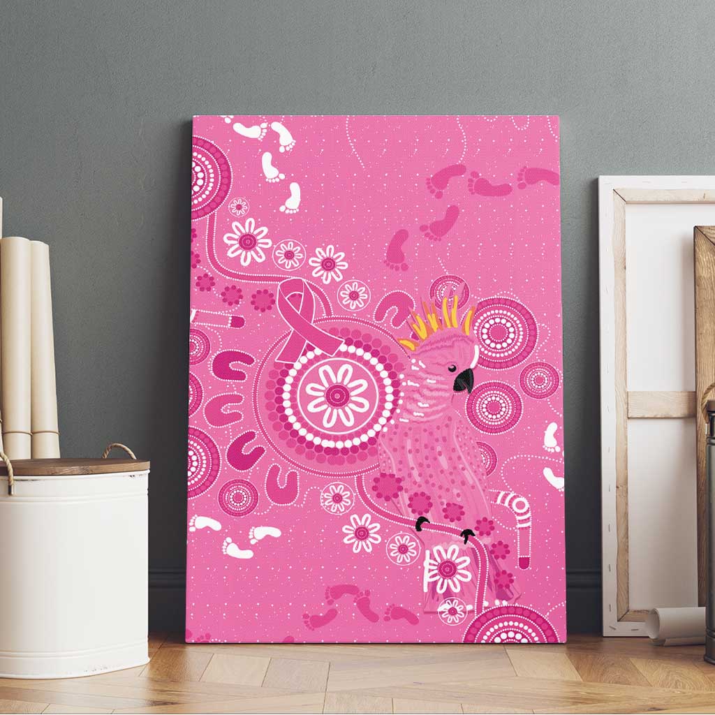 Pink Ribbon Australia Canvas Wall Art Breast Cancer Awareness Aboriginal Cacatua leadbeateri - Aussie Hoodie