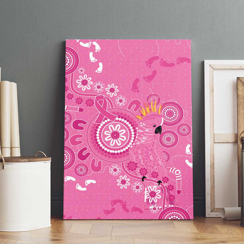 Pink Ribbon Australia Canvas Wall Art Breast Cancer Awareness Aboriginal Cacatua leadbeateri - Aussie Hoodie