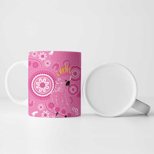 Pink Ribbon Australia Ceramic Mug Breast Cancer Awareness Aboriginal Cacatua leadbeateri - Aussie Hoodie