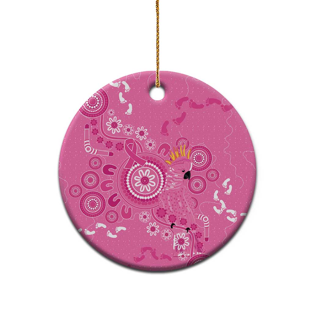 Pink Ribbon Australia Ceramic Ornament Breast Cancer Awareness Aboriginal Cacatua leadbeateri - Aussie Hoodie