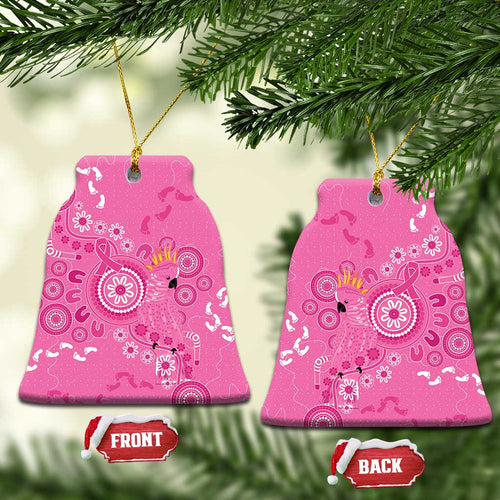 Pink Ribbon Australia Ceramic Ornament Breast Cancer Awareness Aboriginal Cacatua leadbeateri - Aussie Hoodie