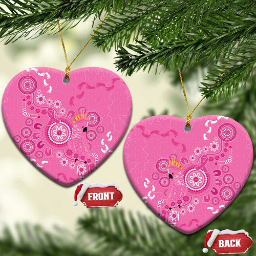 Pink Ribbon Australia Ceramic Ornament Breast Cancer Awareness Aboriginal Cacatua leadbeateri - Aussie Hoodie