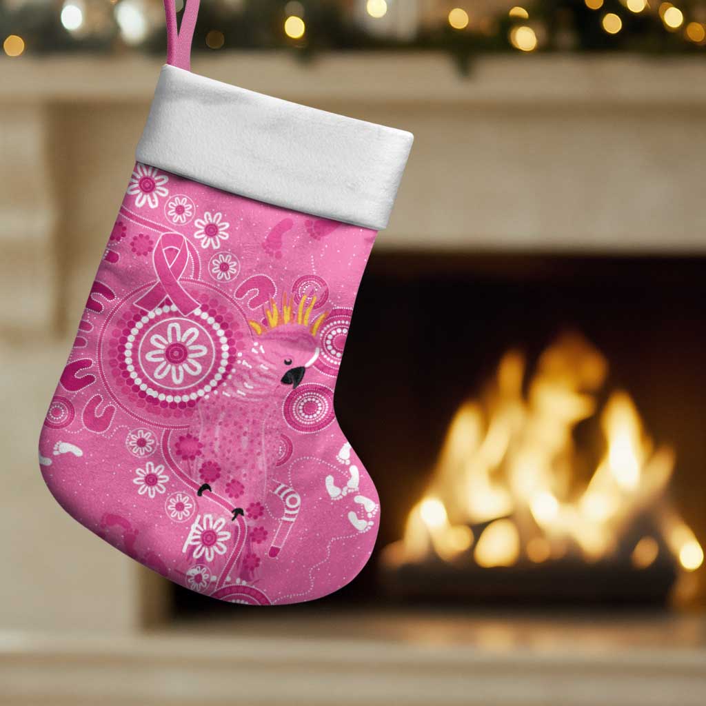 Pink Ribbon Australia Christmas Stocking Breast Cancer Awareness Aboriginal Cacatua leadbeateri - Aussie Hoodie