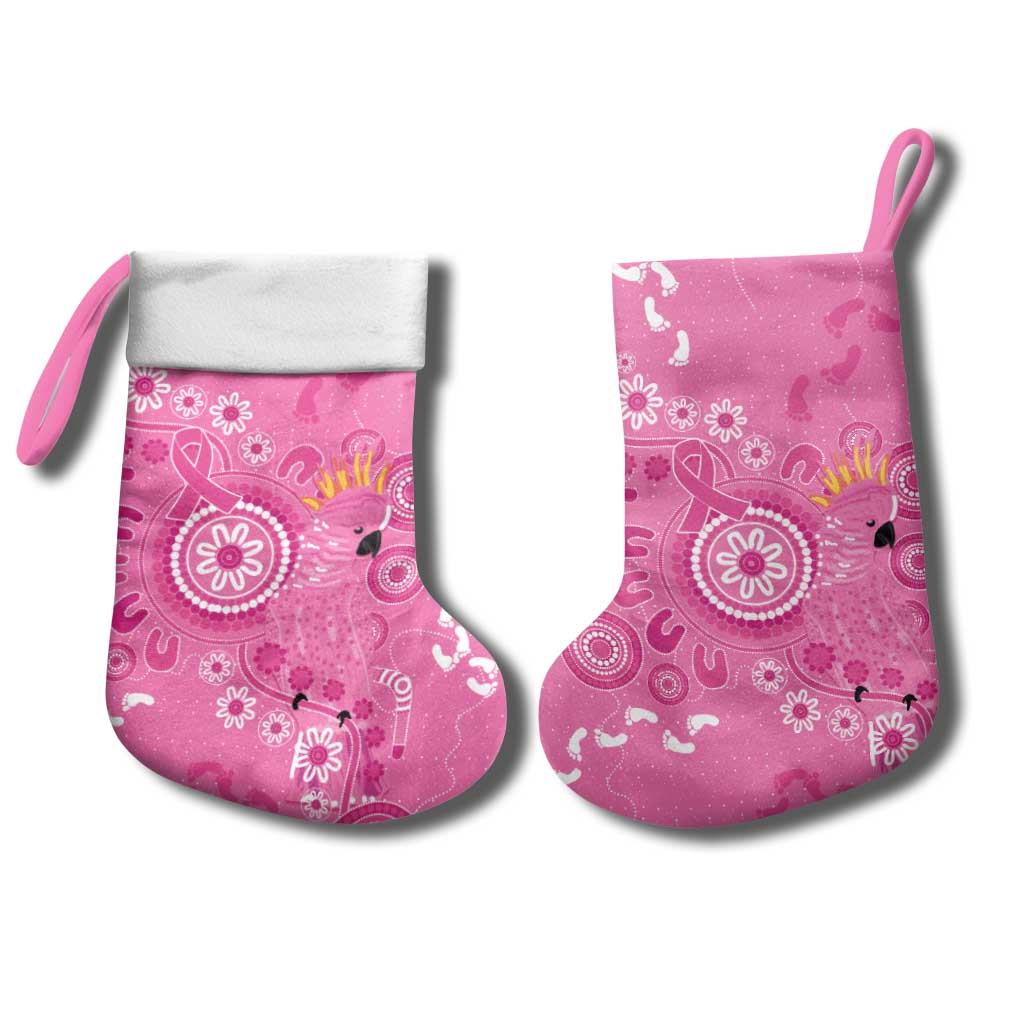 Pink Ribbon Australia Christmas Stocking Breast Cancer Awareness Aboriginal Cacatua leadbeateri - Aussie Hoodie