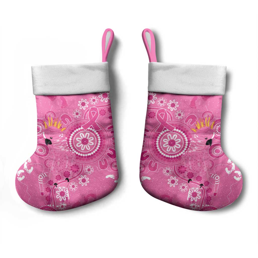Pink Ribbon Australia Christmas Stocking Breast Cancer Awareness Aboriginal Cacatua leadbeateri - Aussie Hoodie