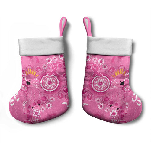 Pink Ribbon Australia Christmas Stocking Breast Cancer Awareness Aboriginal Cacatua leadbeateri - Aussie Hoodie