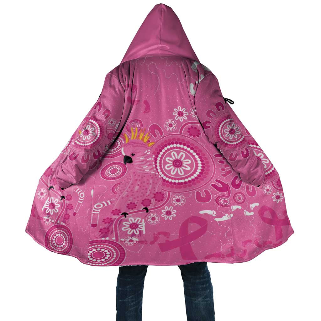 Pink Ribbon Australia Cloak Breast Cancer Awareness Aboriginal Cacatua leadbeateri - Aussie Hoodie