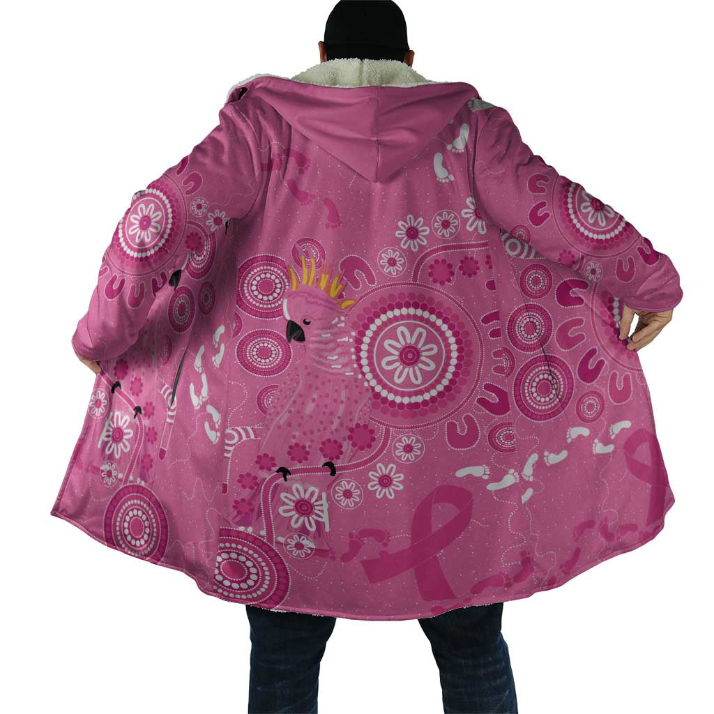 Pink Ribbon Australia Cloak Breast Cancer Awareness Aboriginal Cacatua leadbeateri - Aussie Hoodie