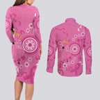 Pink Ribbon Australia Couples Matching Long Sleeve Bodycon Dress and Long Sleeve Button Shirt Breast Cancer Awareness Aboriginal Cacatua leadbeateri - Aussie Hoodie