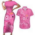 Pink Ribbon Australia Couples Matching Short Sleeve Bodycon Dress and Hawaiian Shirt Breast Cancer Awareness Aboriginal Cacatua leadbeateri - Aussie Hoodie