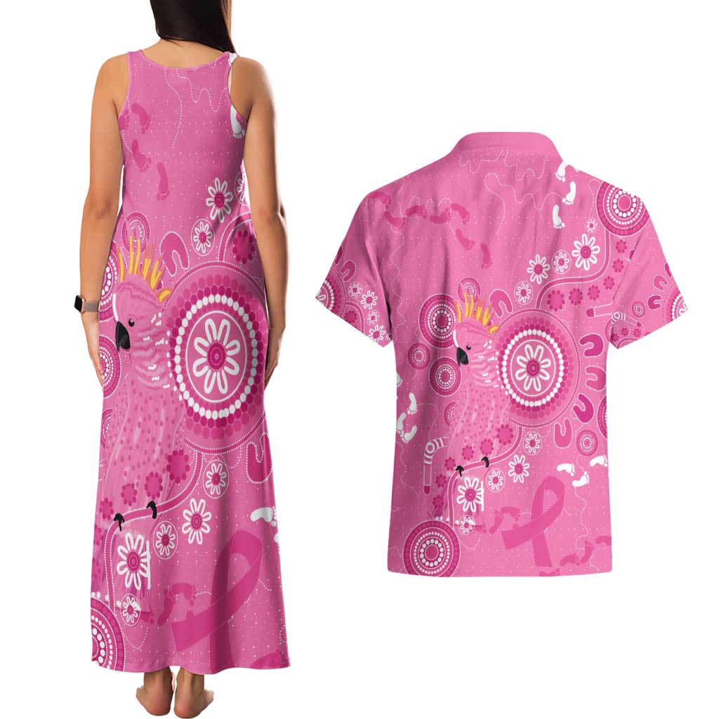 Pink Ribbon Australia Couples Matching Tank Maxi Dress and Hawaiian Shirt Breast Cancer Awareness Aboriginal Cacatua leadbeateri - Aussie Hoodie