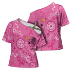 Pink Ribbon Australia Cross Shoulder Shirt Breast Cancer Awareness Aboriginal Cacatua leadbeateri - Aussie Hoodie