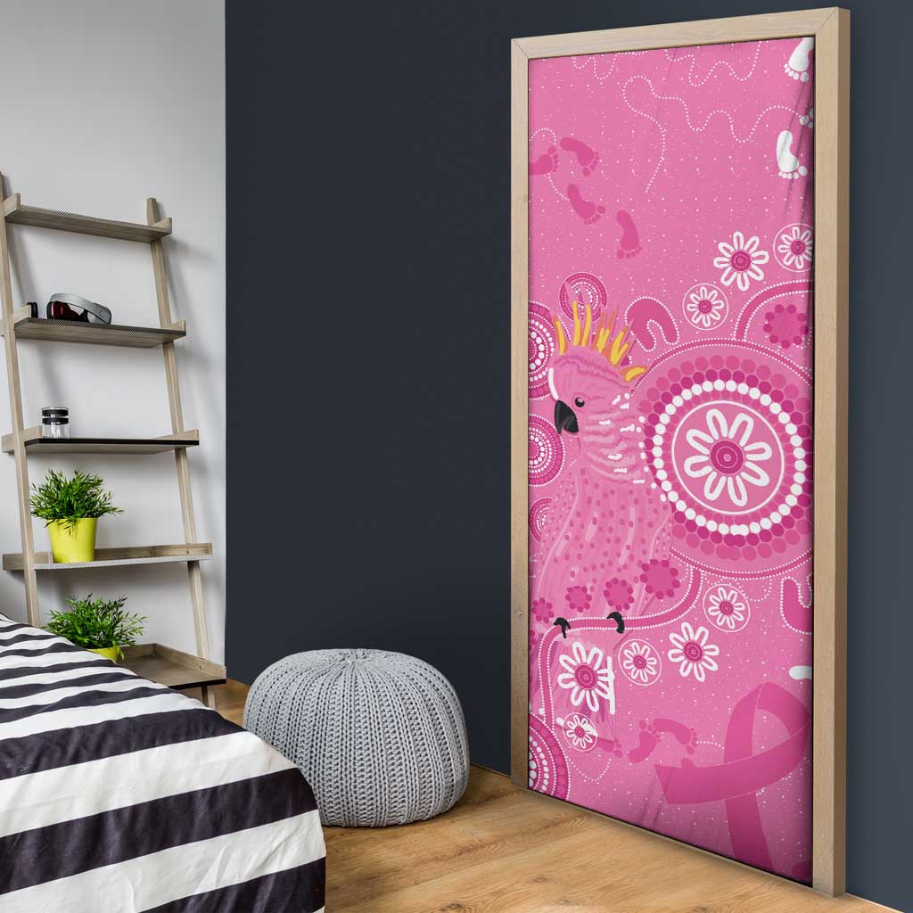 Pink Ribbon Australia Door Cover Breast Cancer Awareness Aboriginal Cacatua leadbeateri - Aussie Hoodie