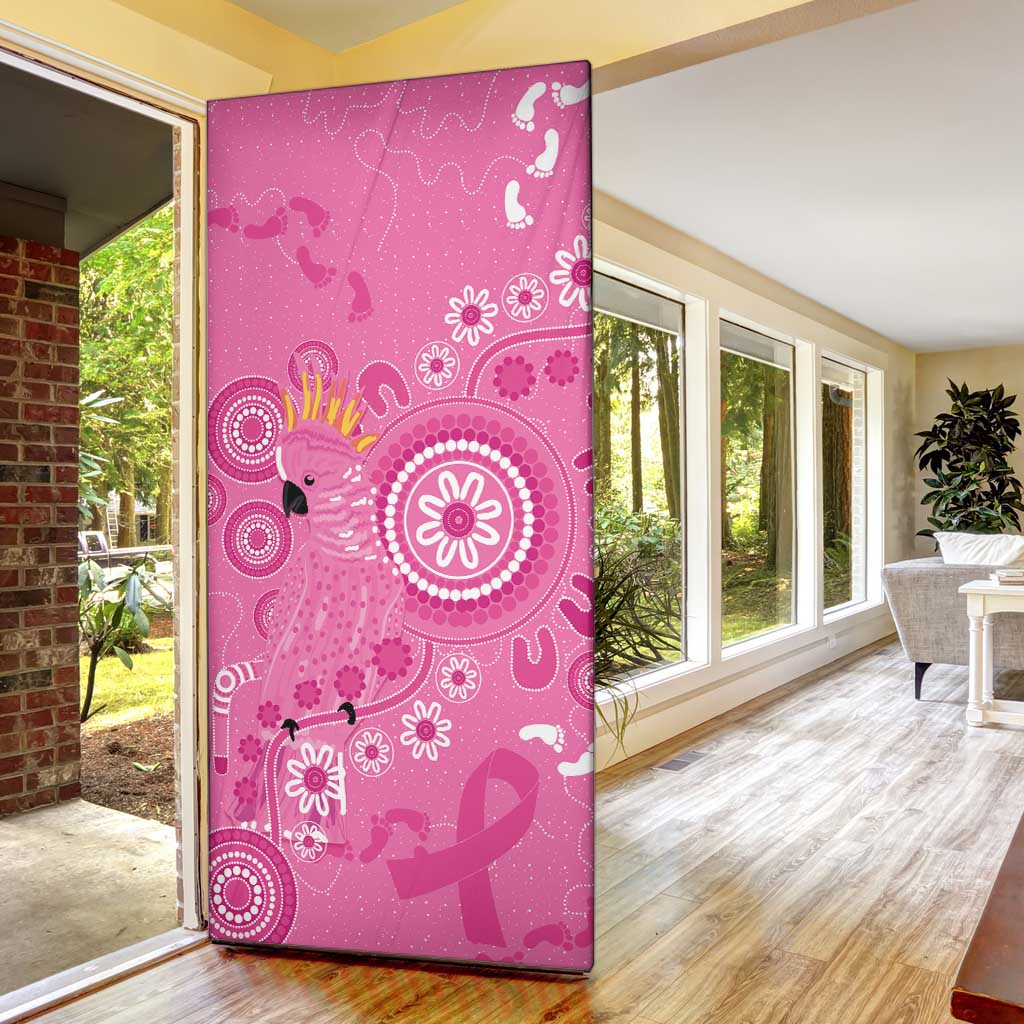 Pink Ribbon Australia Door Cover Breast Cancer Awareness Aboriginal Cacatua leadbeateri - Aussie Hoodie