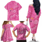 Pink Ribbon Australia Family Matching Off The Shoulder Long Sleeve Dress and Hawaiian Shirt Breast Cancer Awareness Aboriginal Cacatua leadbeateri - Aussie Hoodie