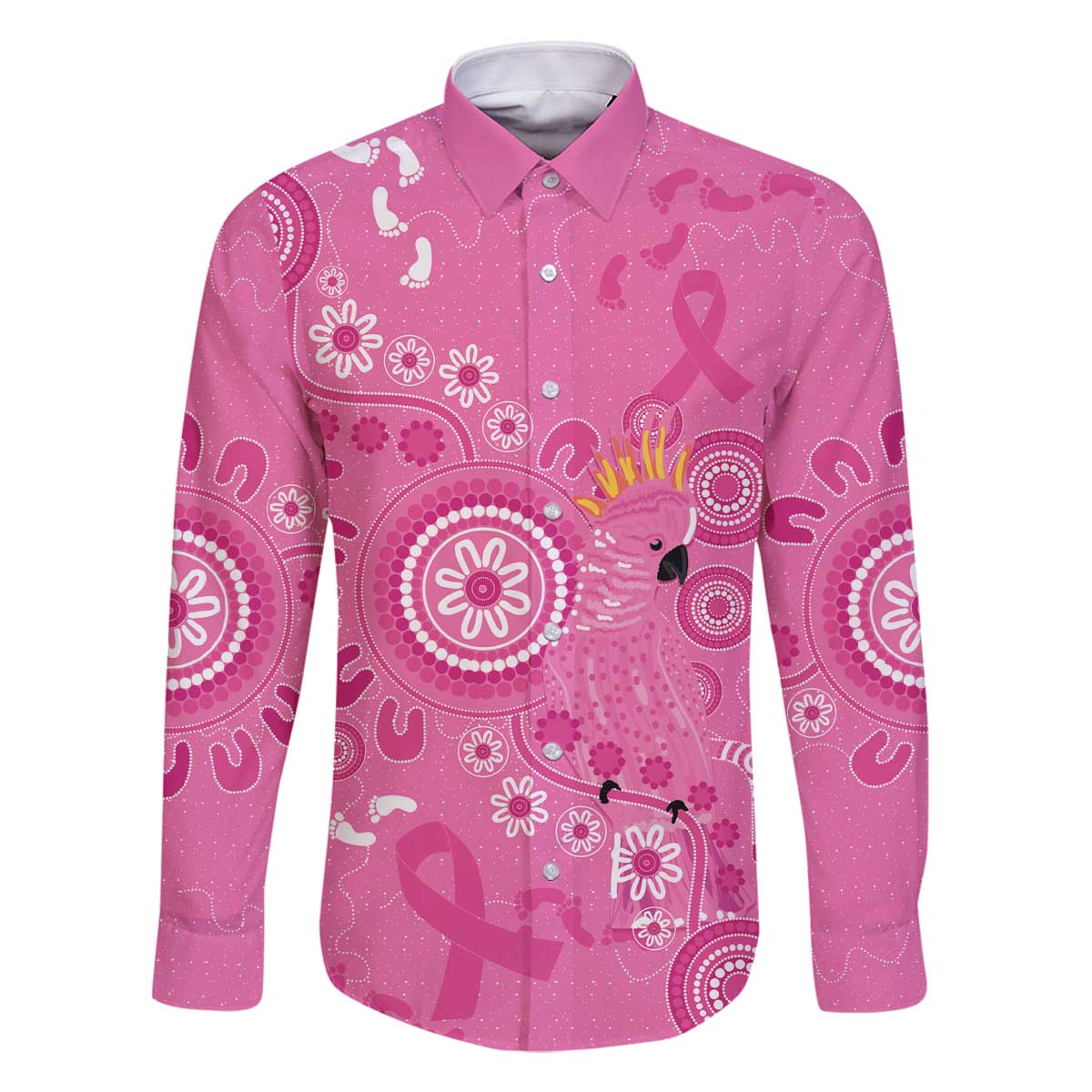 Pink Ribbon Australia Family Matching Off The Shoulder Long Sleeve Dress and Hawaiian Shirt Breast Cancer Awareness Aboriginal Cacatua leadbeateri - Aussie Hoodie